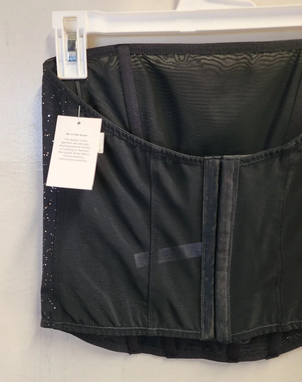 New Auden Women's Sexy Black Sparkly Corset Hook & Eye Size M